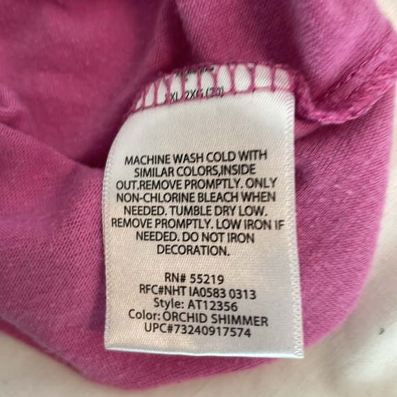 White Stag XXL 20 pink sleeveless shirt hummingbird & floral design bling - Picture 6 of 7